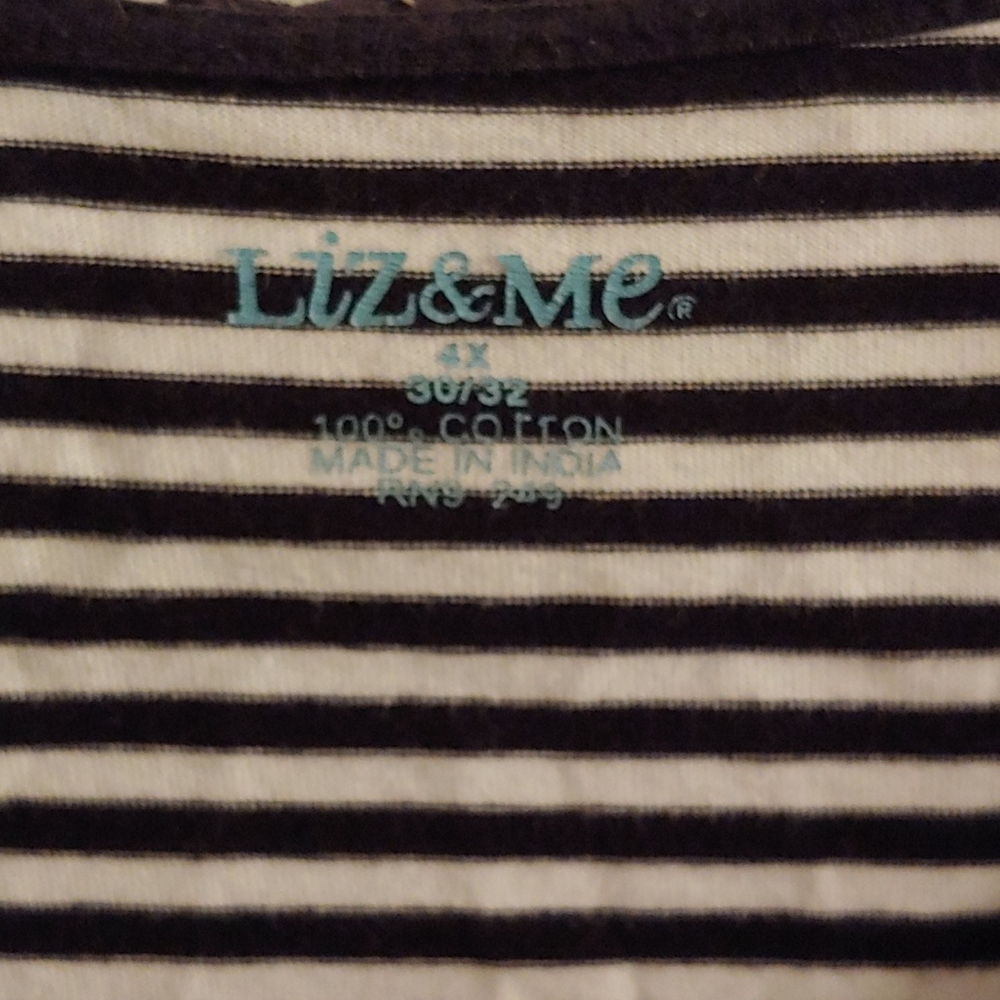 Liz and Me Striped Top 30/32 or 4X - Picture 2 of 3